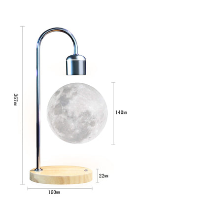 Levitating Moon Magnetic Levitation Lamp LED Night Lights for Bedrooms Decor with Wireless Charging Base Wood Novelty Items