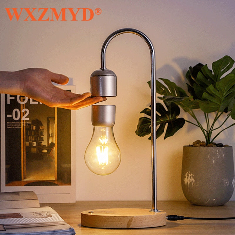 Levitating Light Bulb Lamp - With wireless phone charging